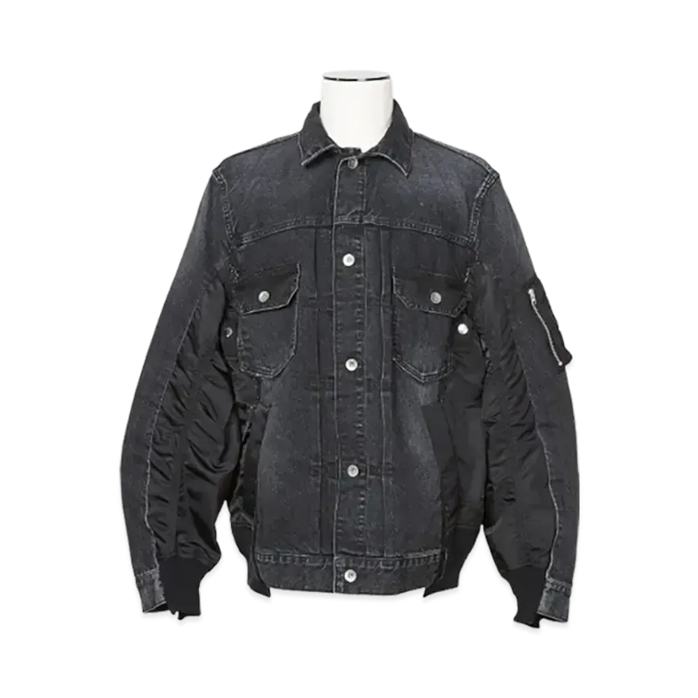 sacai Denim x Nylon Twill Jacket "Black"
