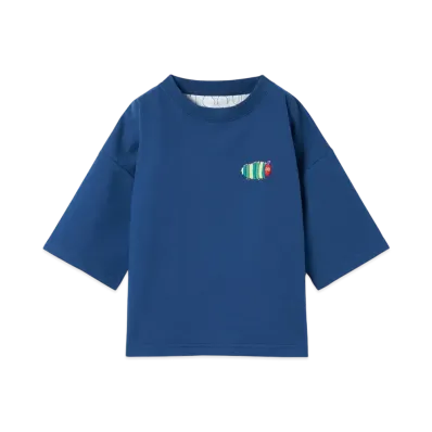 graniph x Eric Carle Grown Kids Mini Fleece 3/4 Sleeve Sweat "Blue"