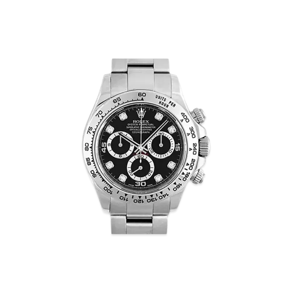 ROLEX Cosmograph DAYTONA Black Dial 8P Diamonds 116509G
