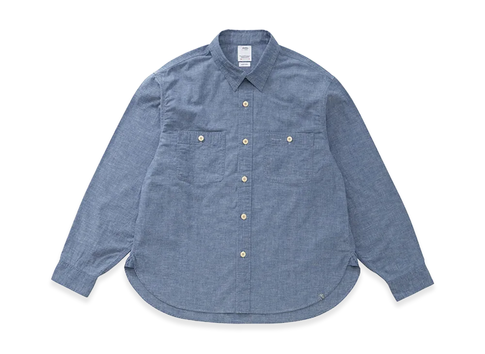 visvim Briggs Chambray L/S DMGD "LT.Indigo"