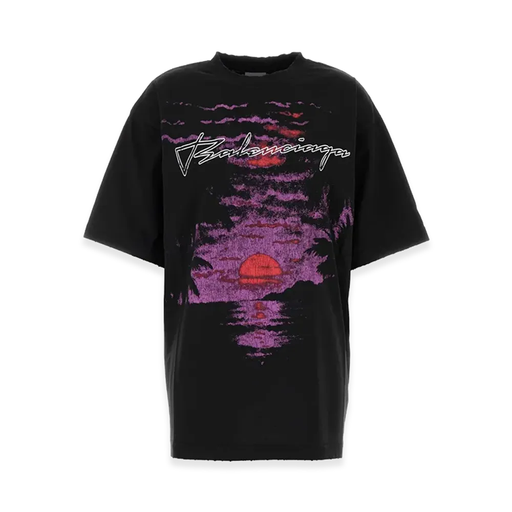 BALENCIAGA Women's Cotton Oversize T-Shirt "Black"
