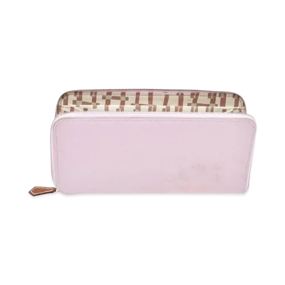 Hermes Azap Silk'In Long Veau Epsom/Silk "Mauve Pere/Vert Fizz/Chai/Silver"
