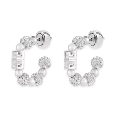 GIVENCHY 4G Earrings In Metal With Crystals "Silver"