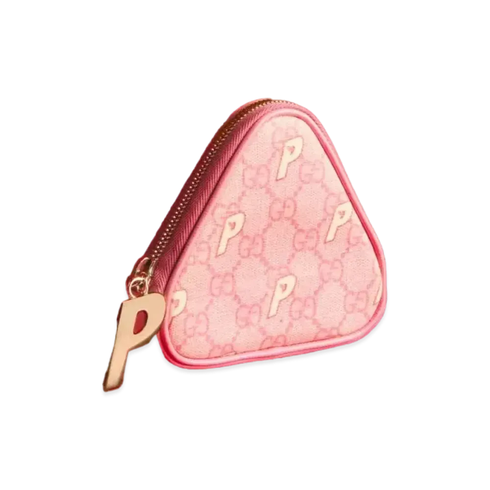 PALACE GUCCI Triferg Shape Supreme GG-P Coin Purse "Pale Pink"