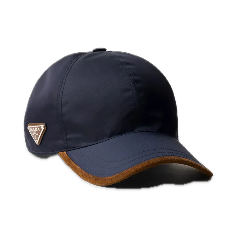 PRADA Re-Nylon Baseball Cap "Blue/Dark Brown"