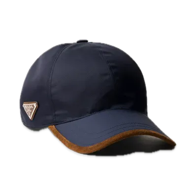 PRADA Re-Nylon Baseball Cap "Blue/Dark Brown"