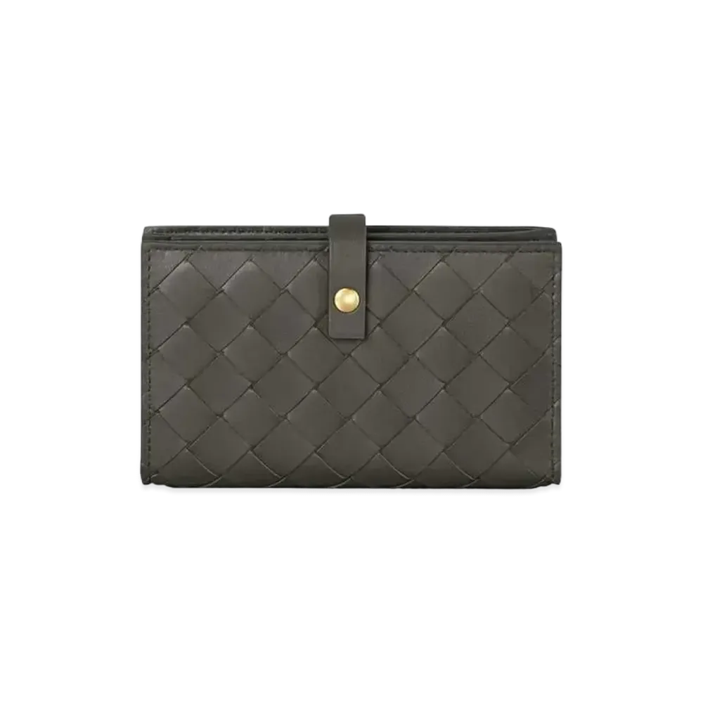 Bottega Veneta Intrecciato Lambskin Calfskin With Coin Purse "Light Graphite"