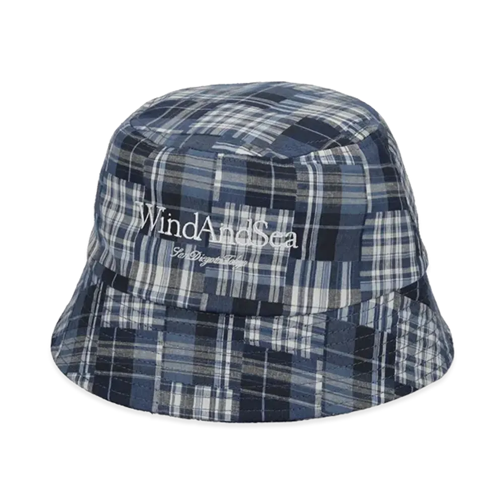 WIND AND SEA Logo Bucket Hat "Blue Check"