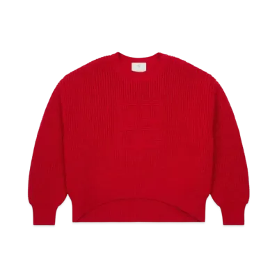 GIVENCHY Cropped 4G Sweater In Waffle Wool "Red"