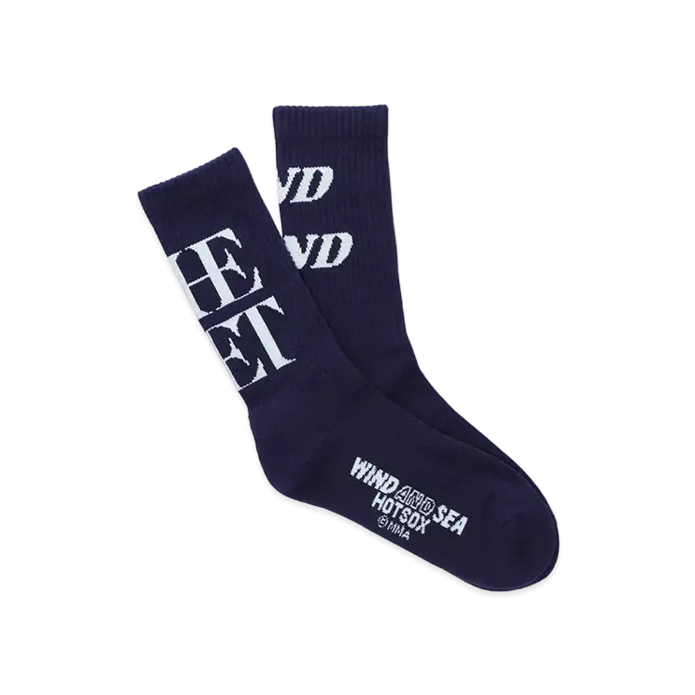 WIND AND SEA x The Met x Hot Sox Logo Socks "Dark_Navy"