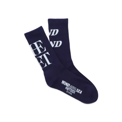 WIND AND SEA x The Met x Hot Sox Logo Socks "Dark_Navy"