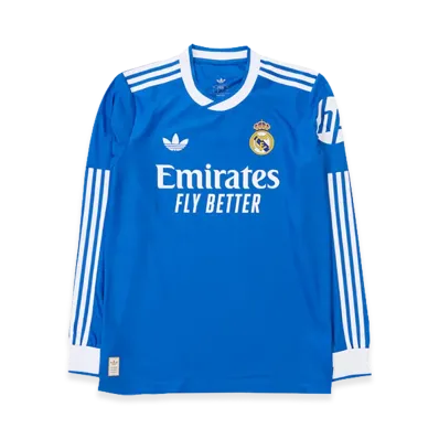 adidas 25-26 Real Madrid 3rd Authentic Long Sleeve Jersey "Blue"