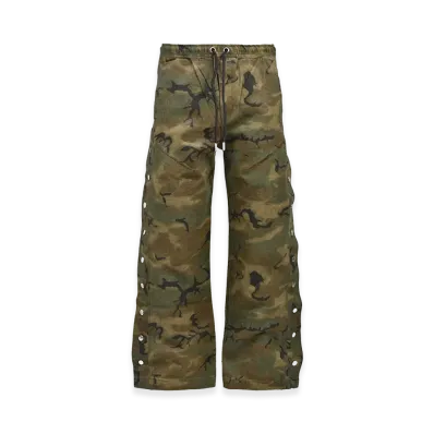 BREATH New Rich Side Button Coating Camo Pants "Camo"