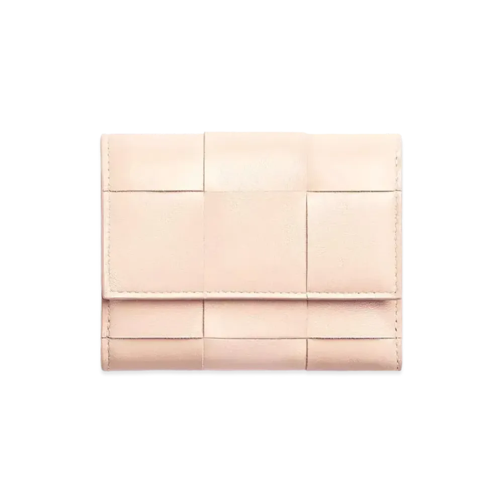 Bottega Veneta Trifold Zip Wallet "Melon Washed"