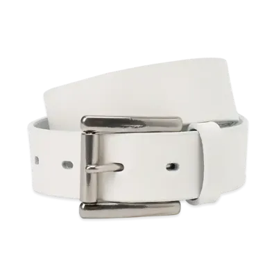 Yohji Yamamoto POUR HOMME White Leather 30Mm Plain Belt "White"
