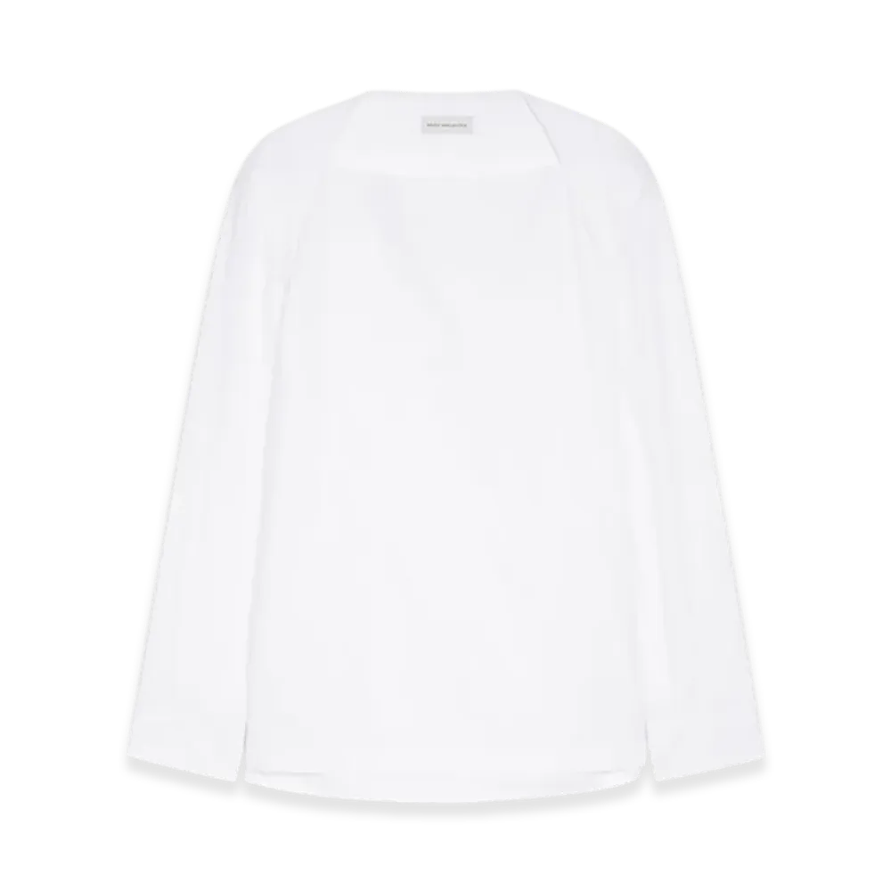 DRIES VAN NOTEN Boat Neck Cotton Shirt "White"