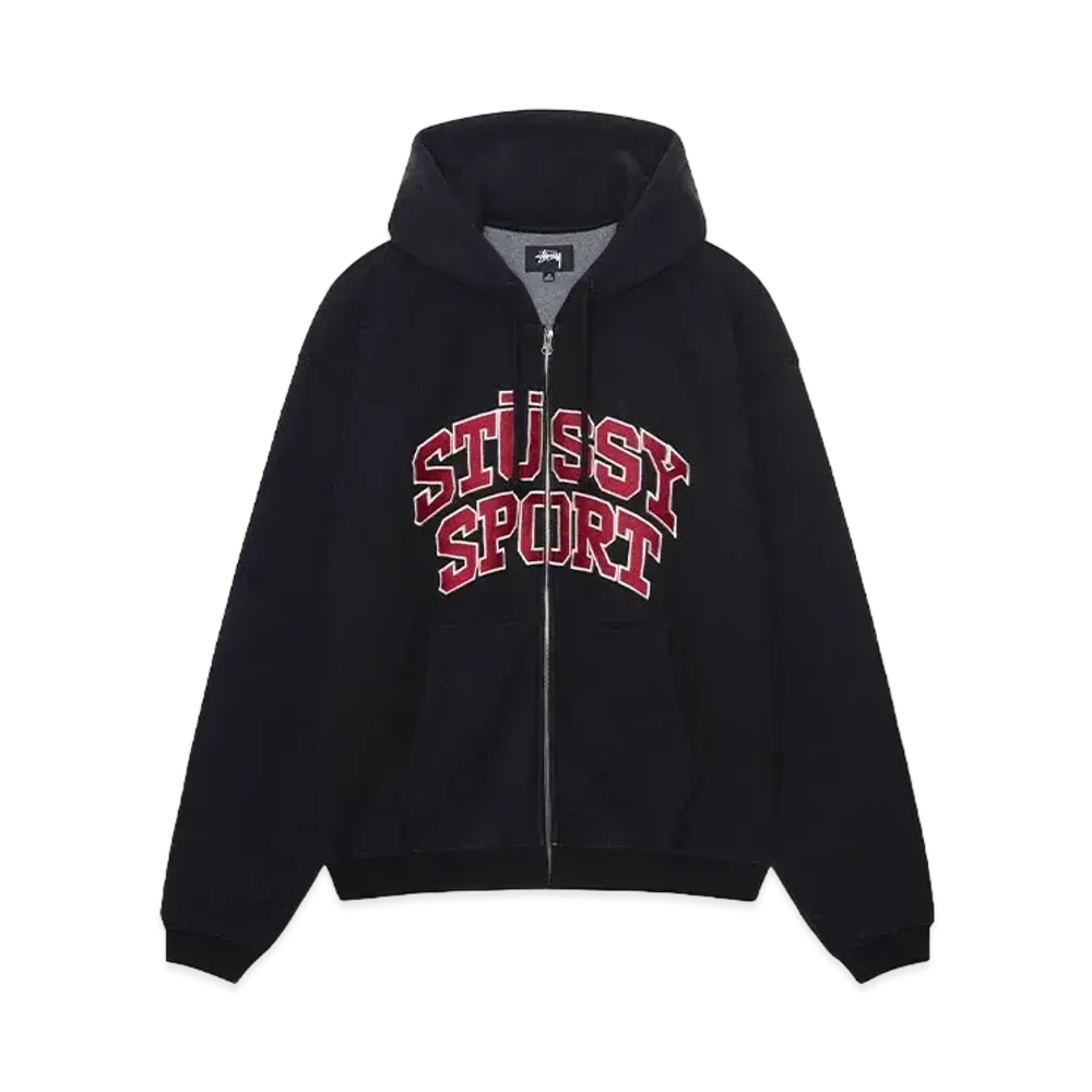 Stussy Sport Zip Hood "Washed Black"
