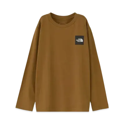 The North Face L/S Small Square Logo Tee "Brown"