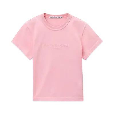 Alexander Wang Acid Wash Logo Emboss Shrunken T-shirt "Acid Candy Pink"