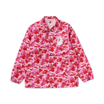 A BATHING APE Kids ABC Camo College Coach Jacket "Pink"