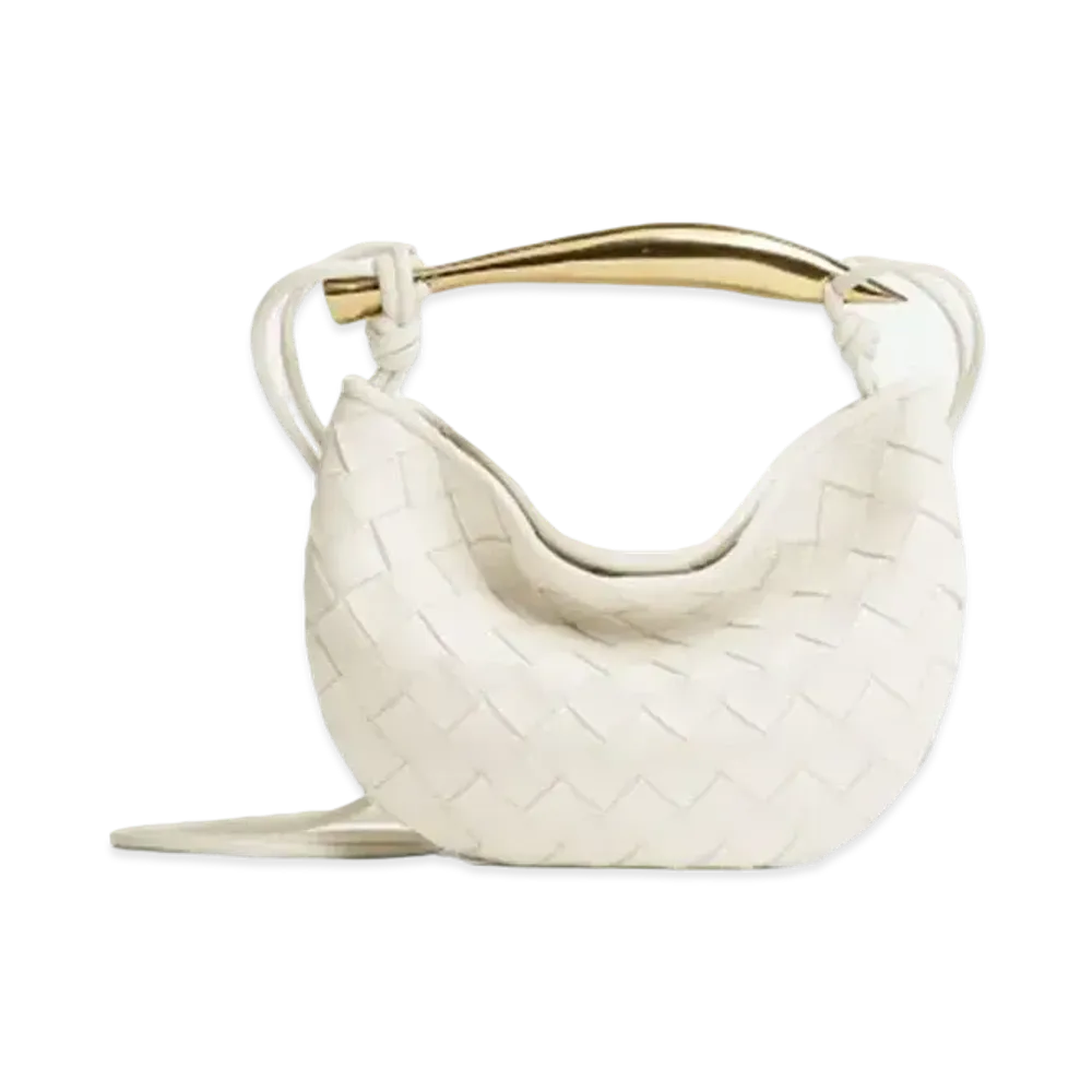 Bottega Veneta Sardine Mini Crossbody Bag "Chalk"