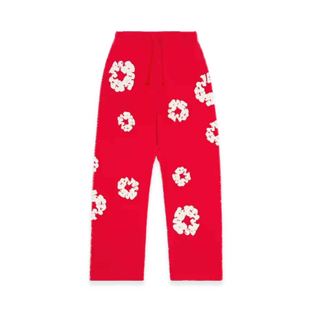 DENIM TEARS Cotton Wreath Baggy Sweatpants "Red"