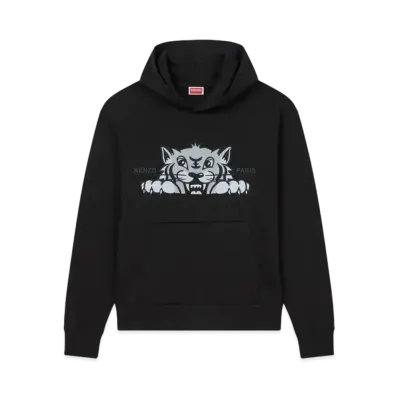 KENZO 'Happy Tiger' Embroidery Hoodie "Black"
