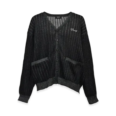 BREATH Script Logo Knit Cardigan "Black"