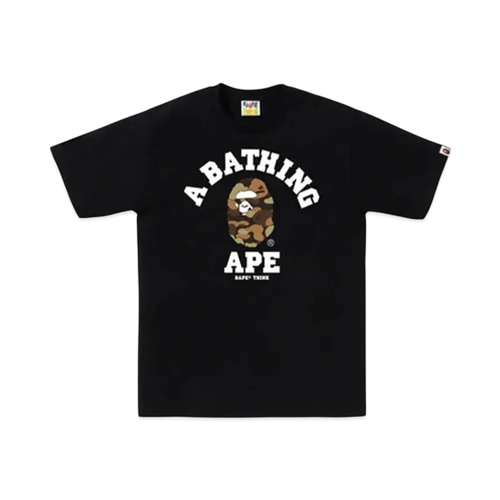 A BATHING APE Bape Think Camo College Tee "Black"