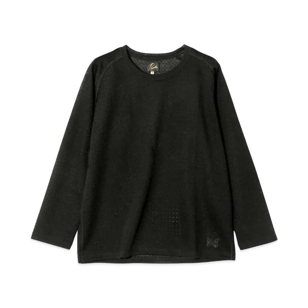 NEEDLES L/S U-Neck Tee - R/PE Russell "Black"