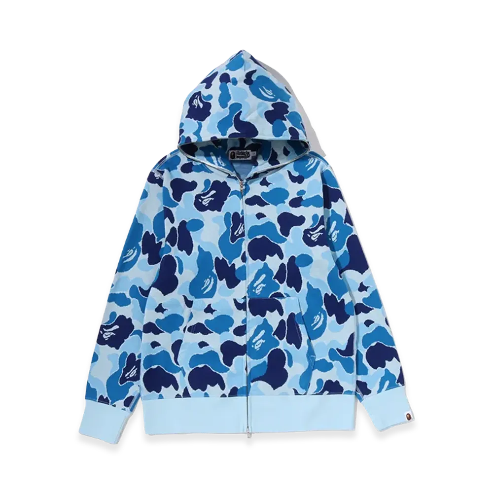 A BATHING APE ABC Camo Jacquard Full Zip Hoodie "Blue"
