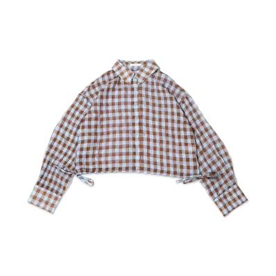 atmos pink Sheer Check Shirt "Blue"