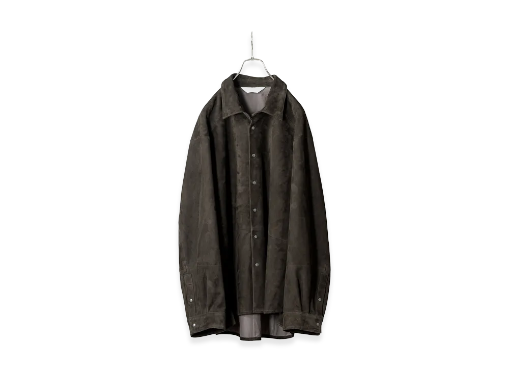 ANCELLM Geep Leather Over Shirt "Black"