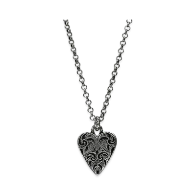 GUCCI Heart shaped Silver Necklace "Silver"