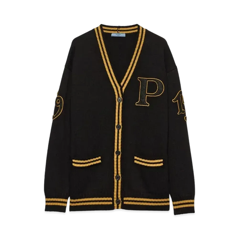 PRADA Women's Wool and Cashmere Cardigan "Black"