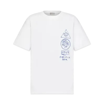 Dior Men's Dior and Hylton Nel T-Shirt, Relaxed Fit Cotton Jersey "White"