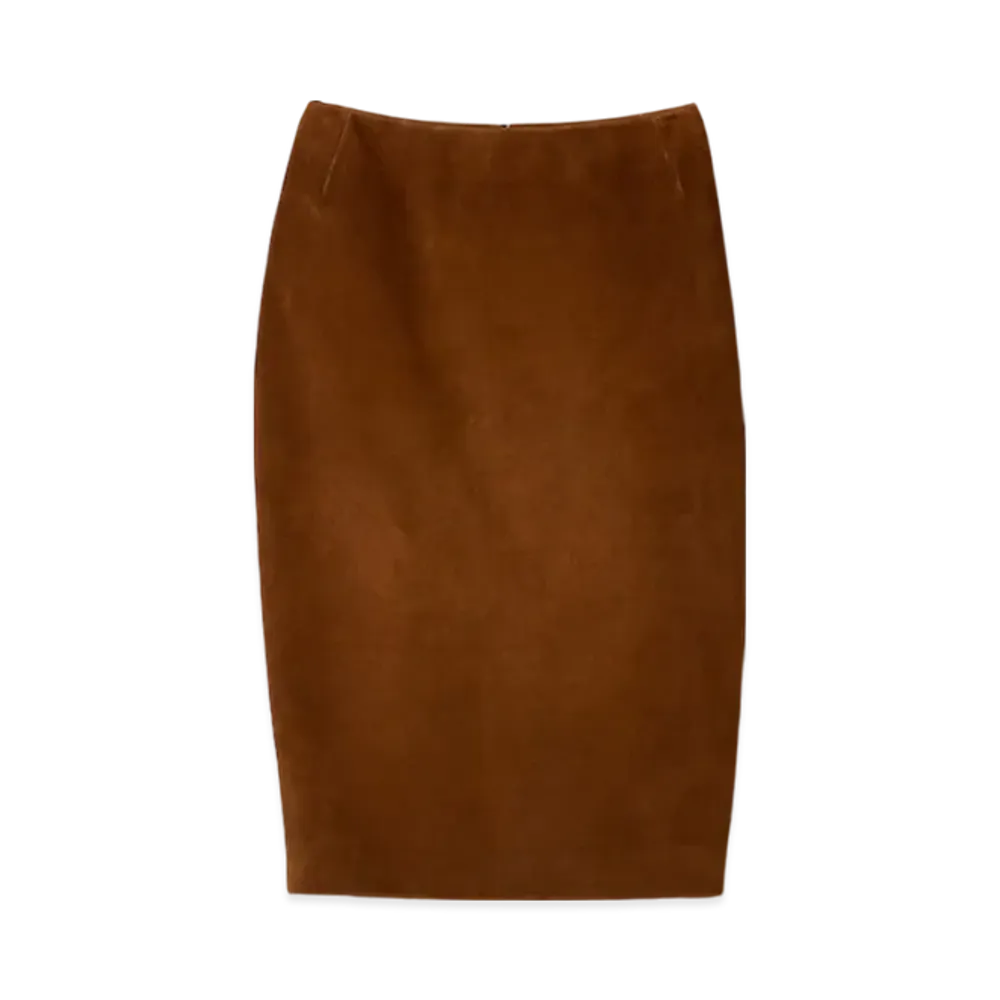 MIU MIU Women's Suede Skirt "Hazelnut"
