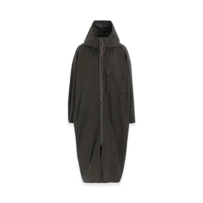 Y's Cotton/Linen Broadcloth Hoodie Coat D "Khaki"