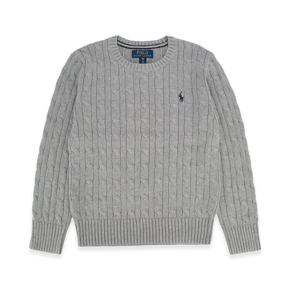 Polo Ralph Lauren Kids Ls Cable Cn Tops Sweater "Grey"