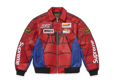 Supreme x Vanson Leathers Spider-Man Jacket "Red"