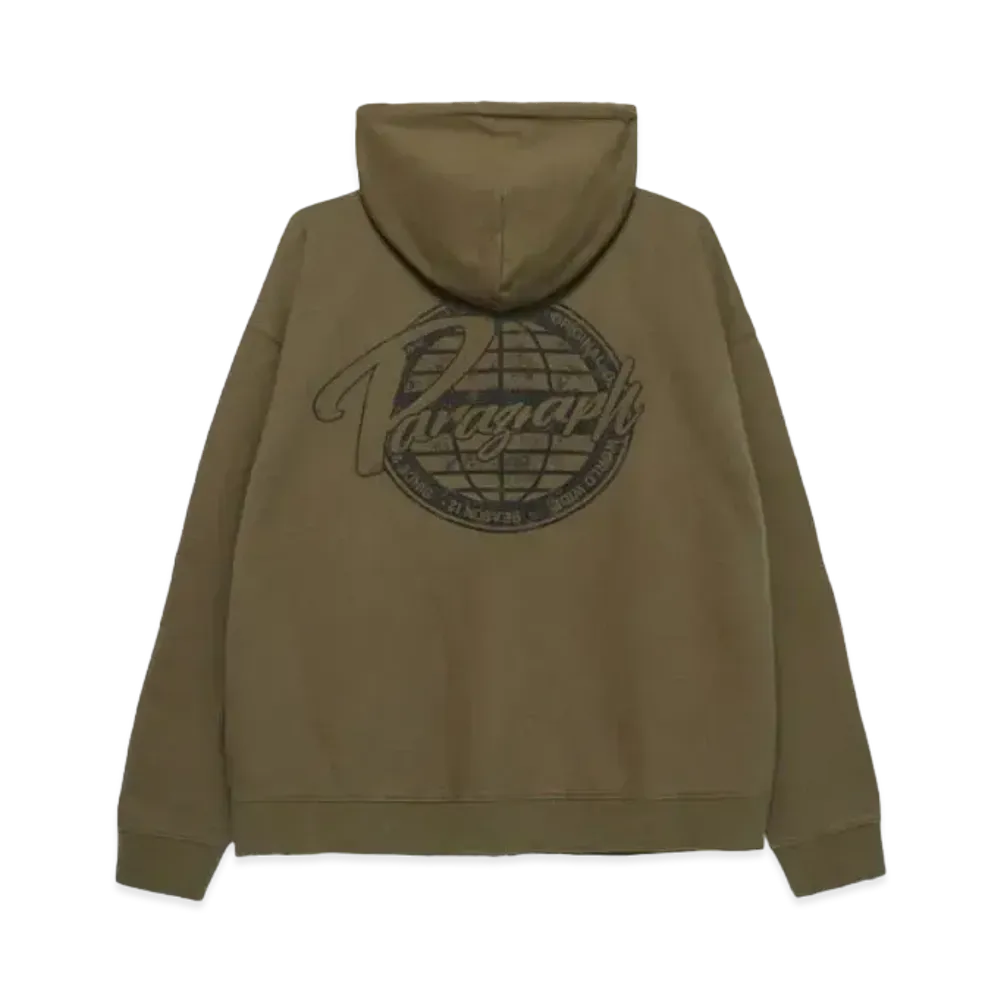 Paragraph Damaged Logo Zip Hoodie "Khaki"