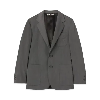 PALM ANGELS Monogram Pocket Blazer "Light Grey"