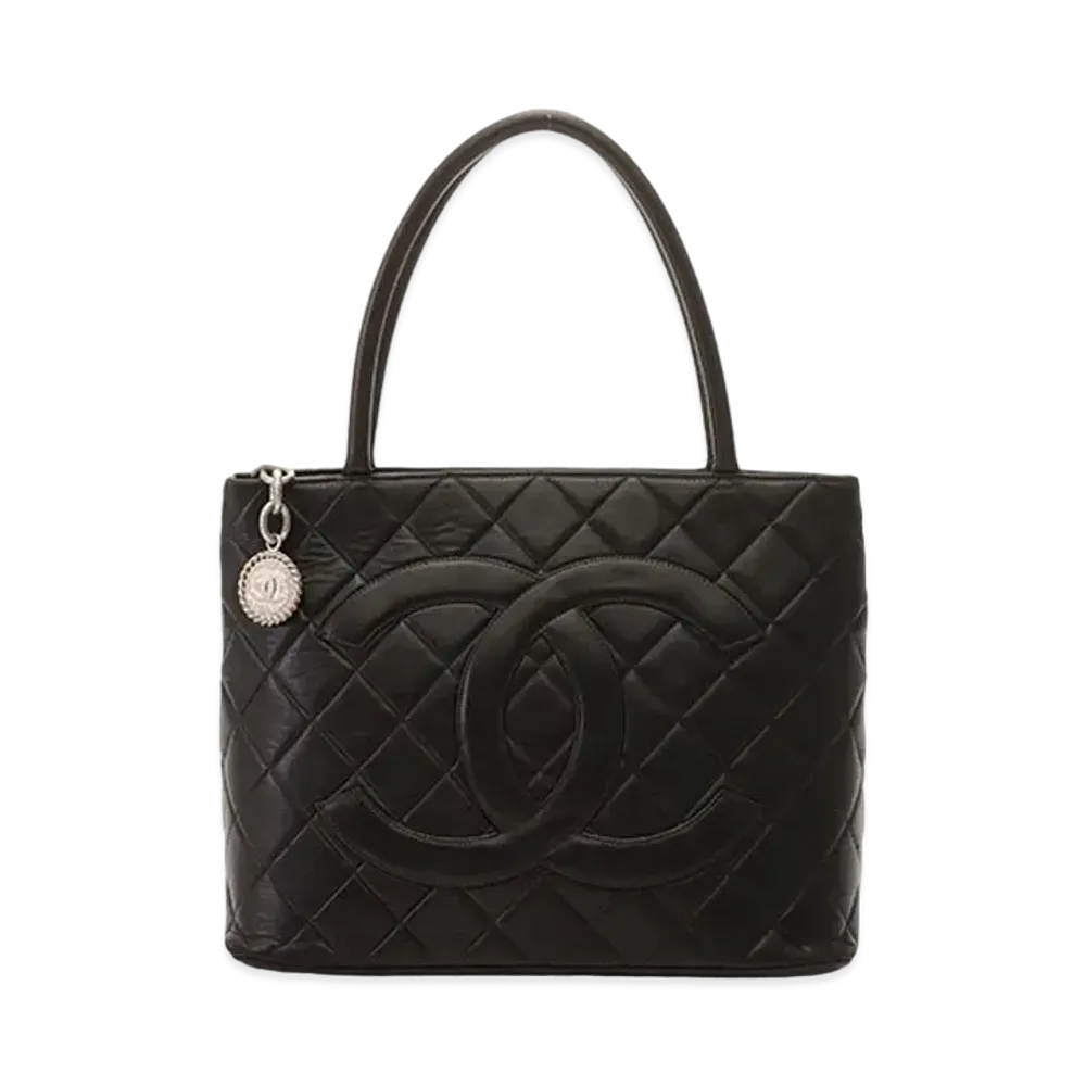 CHANEL Reprint Tote Lambskin "Black/Silver"