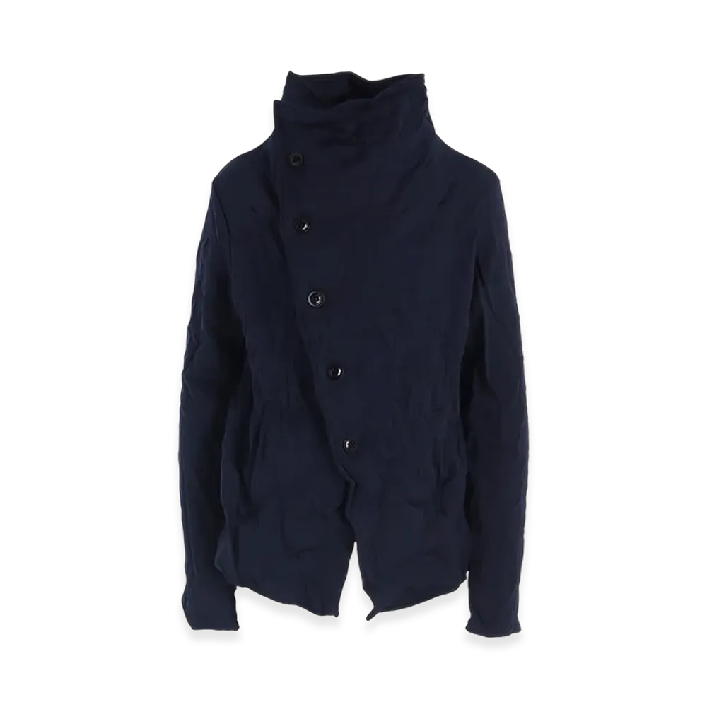 Y's Wrinkle-Effect Asymmetric Jacket "Navy"