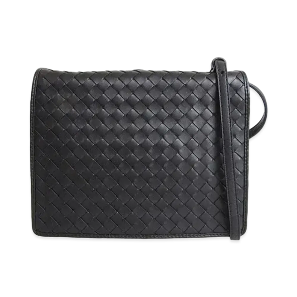 Bottega Veneta Lambskin Shoulder Bag "Black"