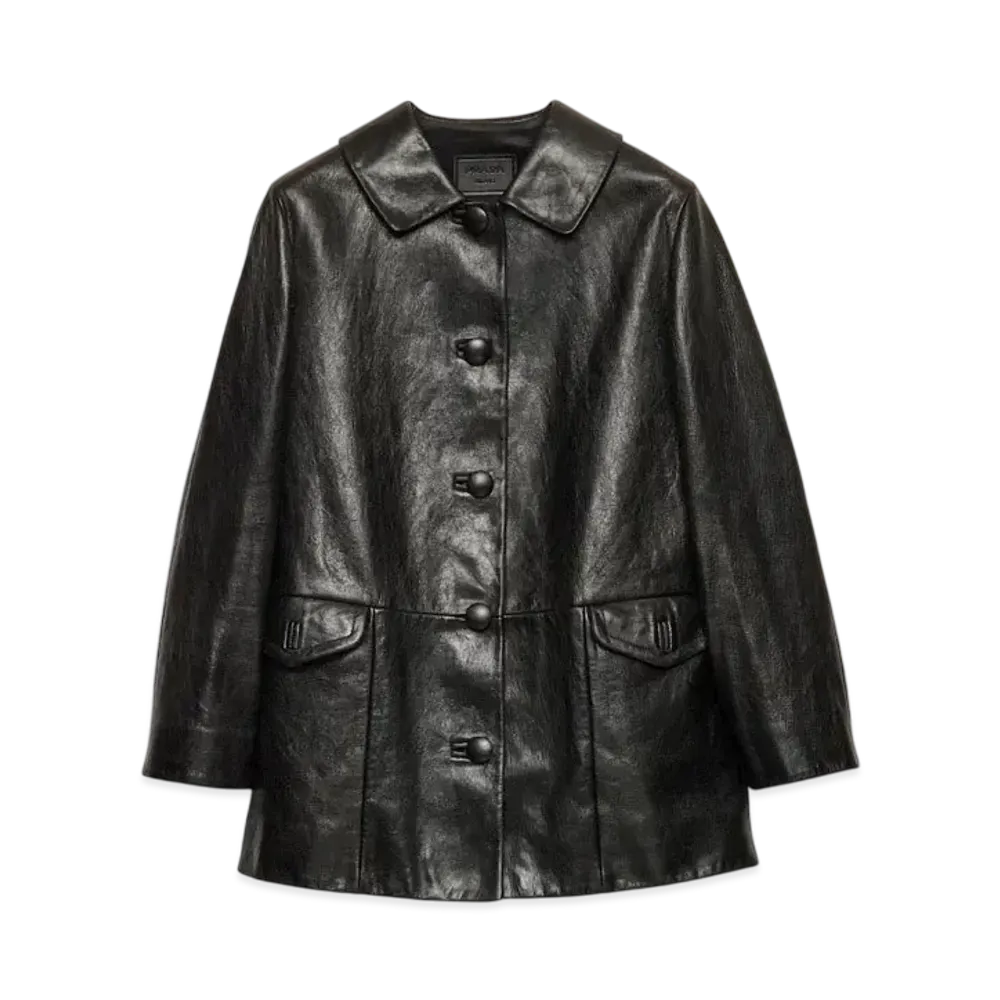 PRADA Women's Leather Caban Jacket "Black"