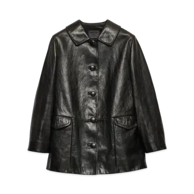 PRADA Women's Leather Caban Jacket "Black"