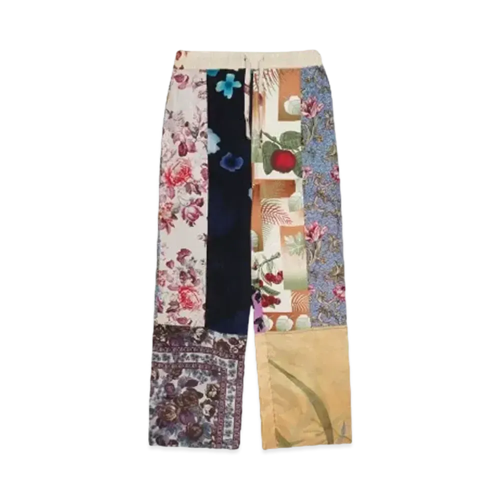 Marine serre UPCYCLED SILK SCARVES DRAWSTRING TROUSERS "MULTICO"