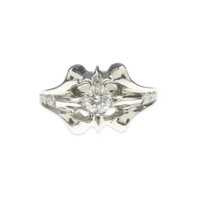 Chrome Hearts 18K SKT Band Pave Diamond Ring "White Gold"