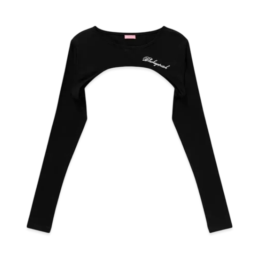 Black Eye Patch Script Logo Bolero Top "Black"